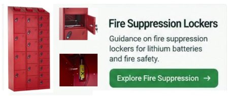 Fire Supression Lockers Fire suppression lockers for lithium battery and fire safety storage