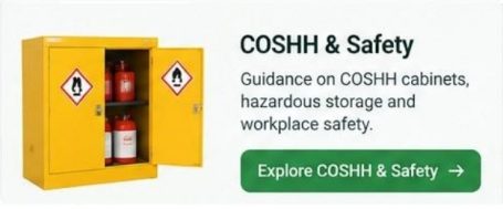 COSHH & Safety Yellow COSHH safety cabinet for hazardous material storage